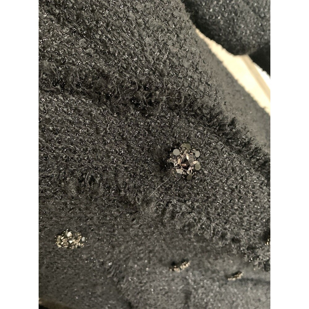 Zara TRF Collection Women’s Black Tweed Blazer Jacket Pockets Lined Size L - Picture 4 of 6